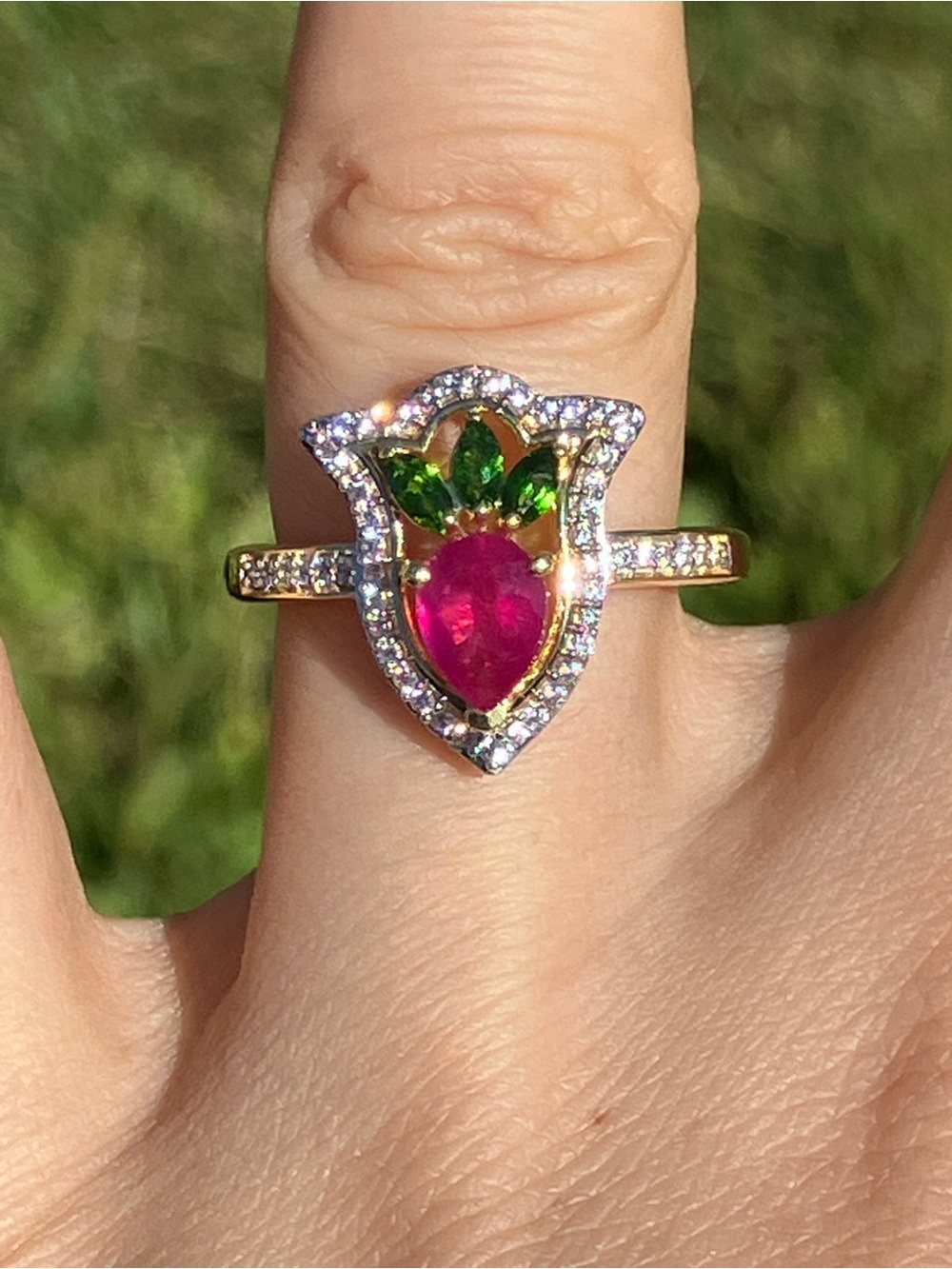 Niassa Ruby Sterling Silver Ring Size 7